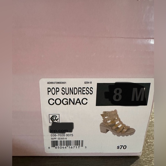 Pop Womens Cognac Sundress Heeled Sandals NWT Various Sizes - Picture 2 of 9